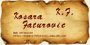 Kosara Faturović vizit kartica